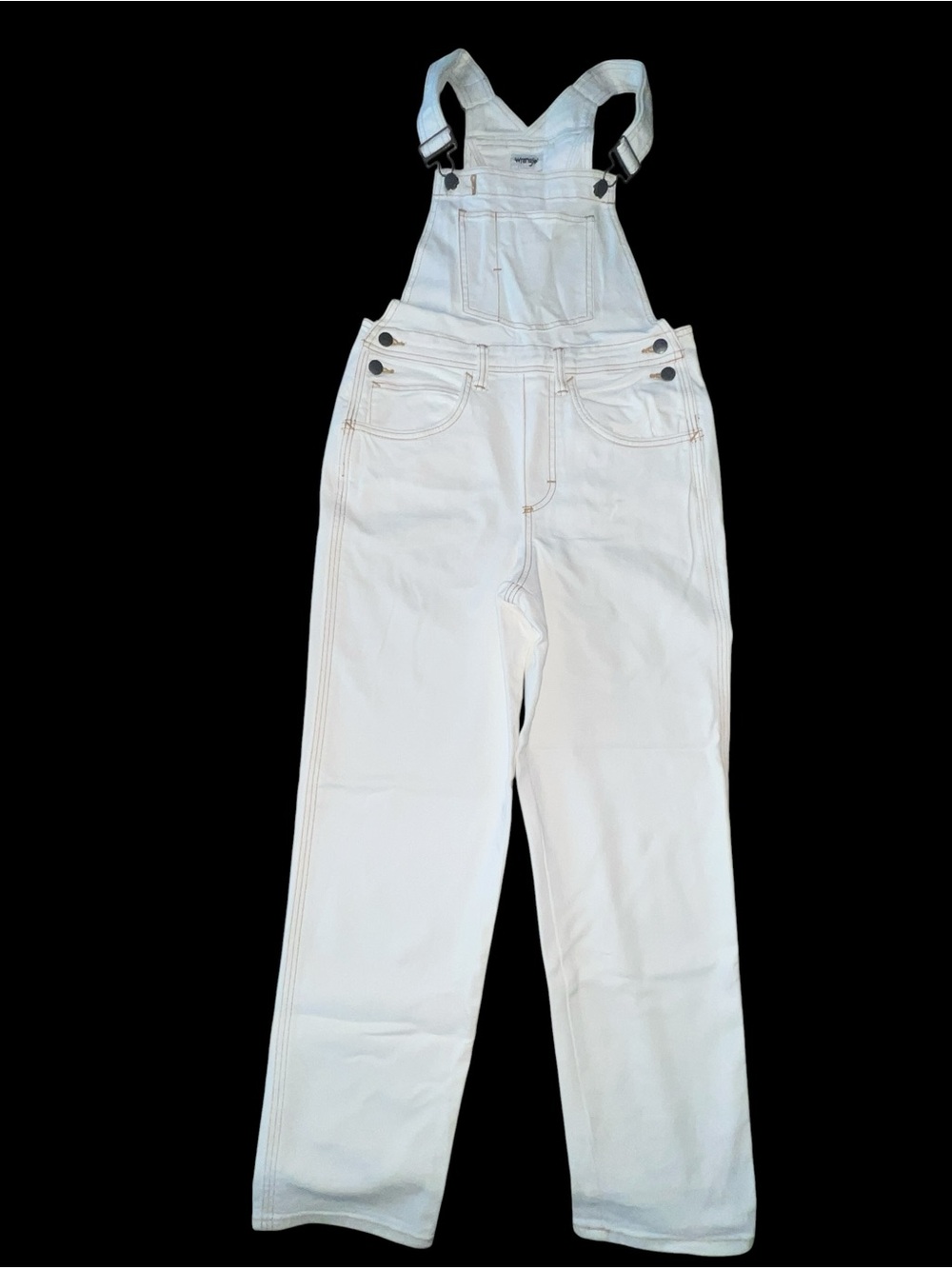 Wrangler Off-White Denim Bib Overalls size XS NWOT